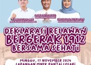 Relawan Bergerak1912 Makassar Besok Bakal Deklarasi Sehati