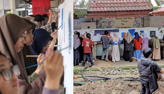 Mahasiswa Seni Rupa Unismuh Makassar Akhiri 2024 dengan Kegiatan Melukis Bersama
