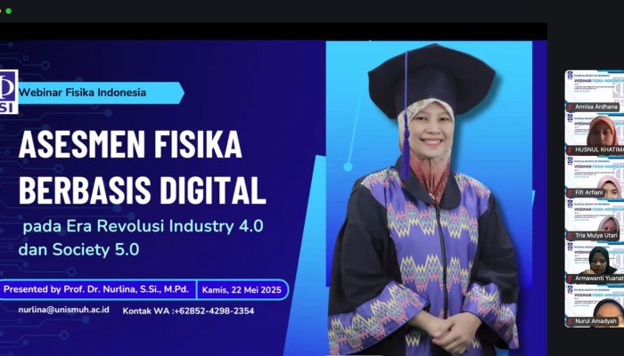 Webinar Fisika Indonesia, Dosen Unismuh Dorong Transformasi Asesmen Fisika Berbasis Teknologi