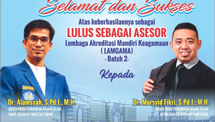 Dua Akademisi FAI Unismuh Lulus Seleksi Asesor Akreditasi Keagamaan